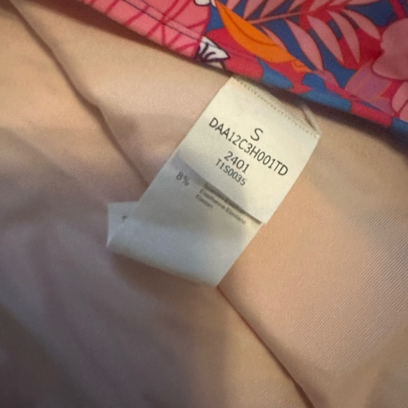 NWT CUPSHE Bikini High Waisted Bottom Ruffle V Neck pink floral size S - Picture 3 of 4